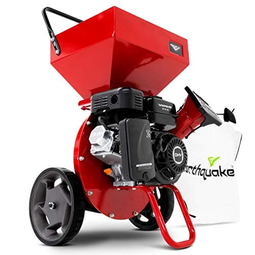 Earthquake K32 heavy duty gas chipper shredder with airless wheels and debris bag