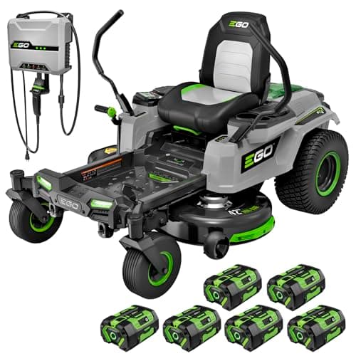 EGO POWER+ Z6 ZT4214L 42-inch zero turn riding mower on suburban lawn