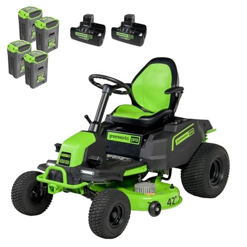 Greenworks 60V 42-inch CrossoverT cordless riding mower on lawn